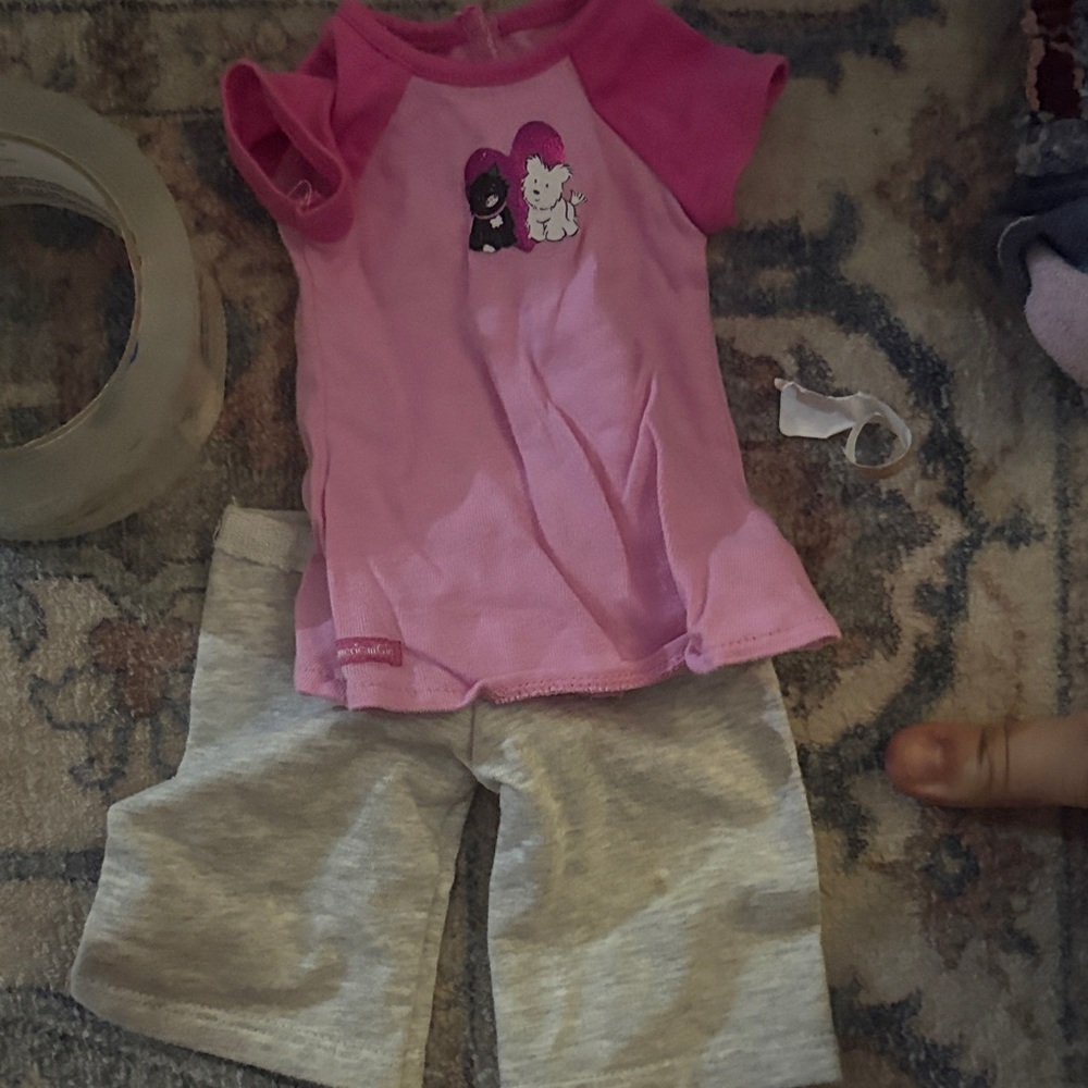 American Girl Pink and Gray Doll Outfit